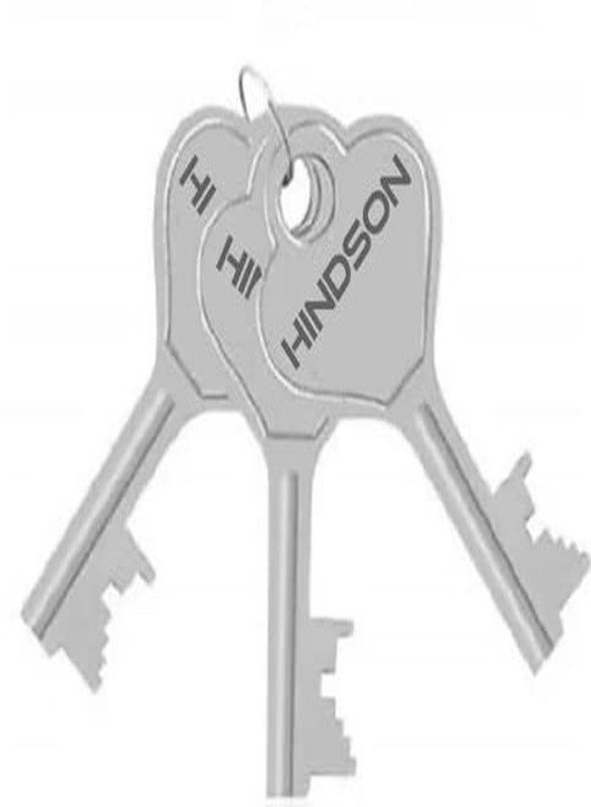 HINDSON Lock Round 65mm with 3 Key, Steel Double Locking, 8 Lever Padlock for Door, Gate, Shutter (Finish Silver) (Lock with Chain) - Image 3
